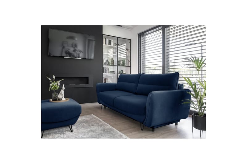 Sohva Eltap Silva 236x95x90 cm, Velvetmat 40, Tummansininen