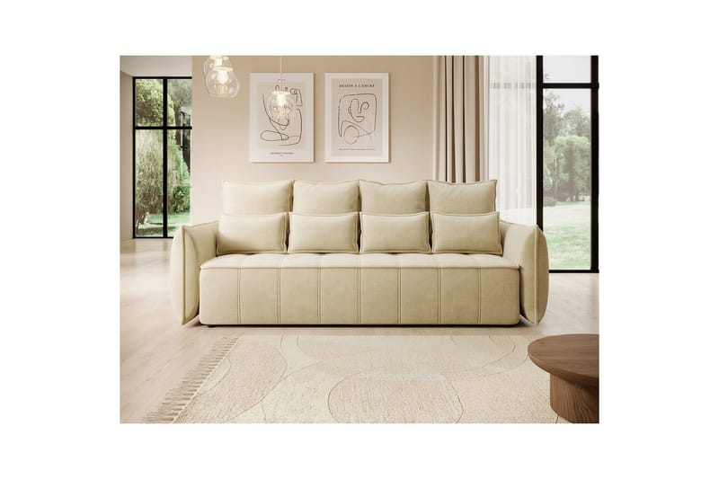Sohva Eltap Weltton 242x106x94 cm - Monolith 04, Beige - Huonekalut - Sohva - Vuodesohva - 3 istuttava vuodesohva