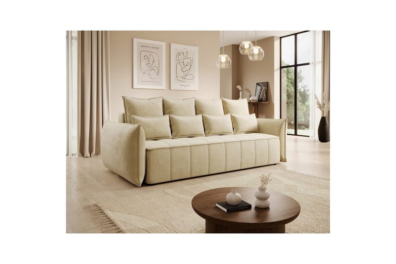 Sohva Eltap Weltton 242x106x94 cm - Monolith 04, Beige - Huonekalut - Sohva - Vuodesohva - 3 istuttava vuodesohva