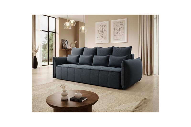 Sohva Eltap Weltton 242x106x94 cm - Nauti 40, Sininen - Huonekalut - Sohva - Vuodesohva - 3 istuttava vuodesohva