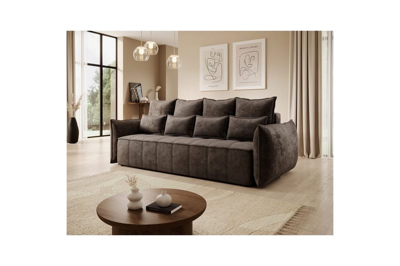 Sohva Eltap Weltton 242x106x94 cm - Nube 22, Ruskea - Huonekalut - Sohva - Vuodesohva - 3 istuttava vuodesohva