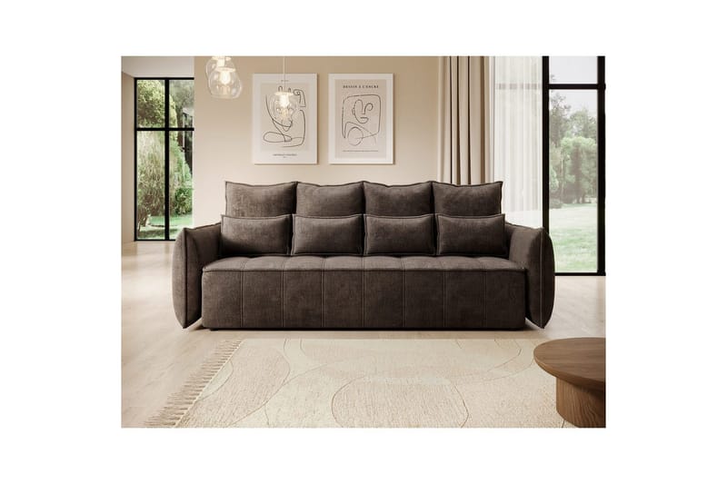 Sohva Eltap Weltton 242x106x94 cm - Nube 22, Ruskea - Huonekalut - Sohva - Vuodesohva - 3 istuttava vuodesohva