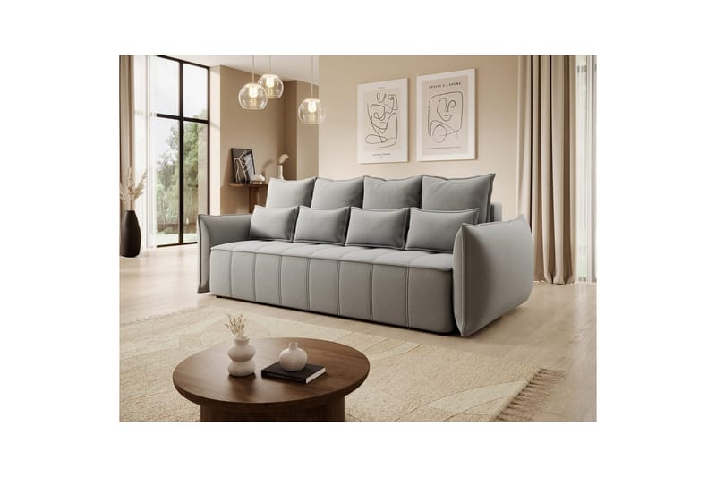 Sohva Eltap Weltton 242x106x94 cm - Sola 04, Harmaa - Huonekalut - Sohva - Vuodesohva - 3 istuttava vuodesohva