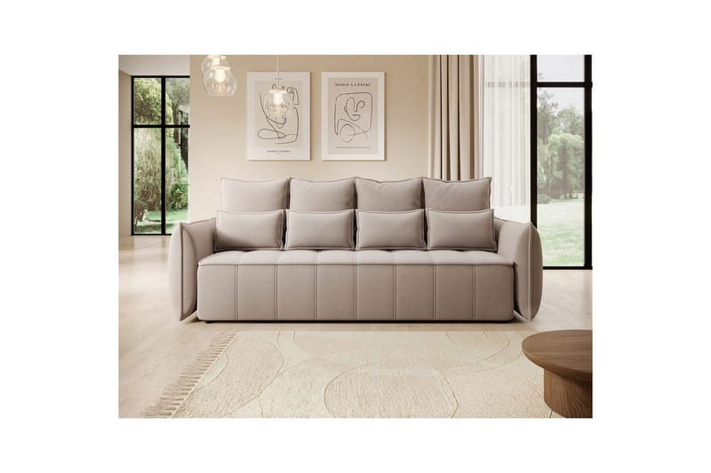 Sohva Eltap Weltton 242x106x94 cm - Sola 18, Beige - Huonekalut - Sohva - Vuodesohva - 3 istuttava vuodesohva