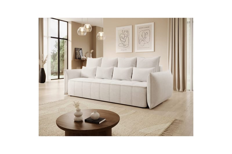 Sohva Eltap Weltton 242x106x94 cm - Paolli 01, Valkoinen - Huonekalut - Sohva - Vuodesohva - 3 istuttava vuodesohva