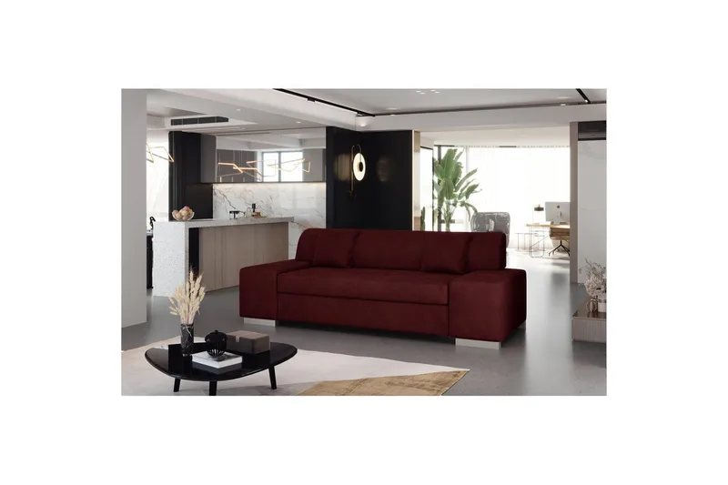 Sohva Eltap Porto - Mat Velvet 68, Punainen, 3210x92x73 cm - Huonekalut - Sohva - Vuodesohva