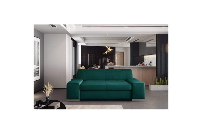 Sohva Eltap Porto - Mat Velvet 75, Vihreä, 2190x62x73 cm - Huonekalut - Sohva - Vuodesohva