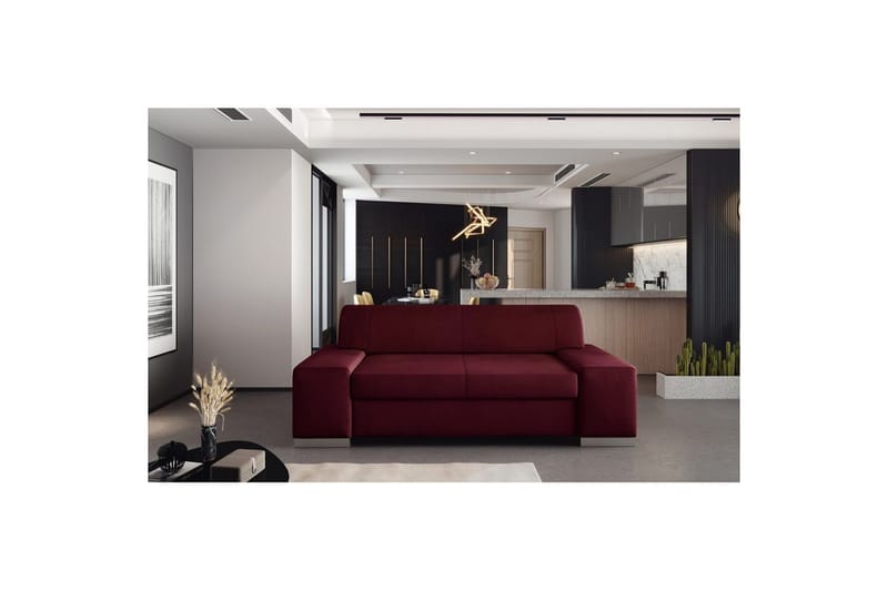 Sohva Eltap Porto - Mat Velvet 68, Punainen, 2190x62x73 cm - Huonekalut - Sohva - Vuodesohva