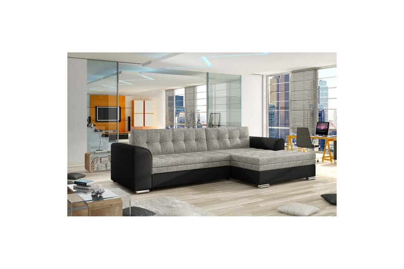 Sohvaosa Eltap Conforti 275x165x78 cm - Berlin 01, Soft 11, Harmaa, Musta, Oikea - Huonekalut - Sohva - Vuodesohva