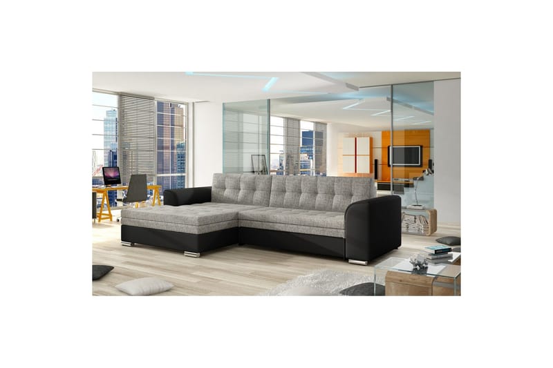 Sohvaosa Eltap Conforti 275x165x78 cm - Berlin 01, Soft 11, Harmaa, Musta, Vasen - Huonekalut - Sohva - Vuodesohva