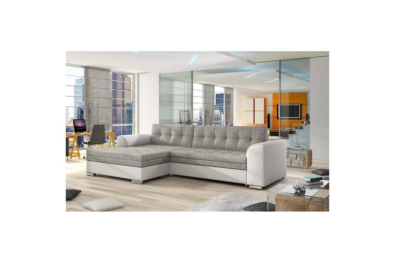 Sohvaosa Eltap Conforti 275x165x78 cm - Berlin 01, Soft 17, Harmaa, Valkoinen, Vasen - Huonekalut - Sohva - Vuodesohva
