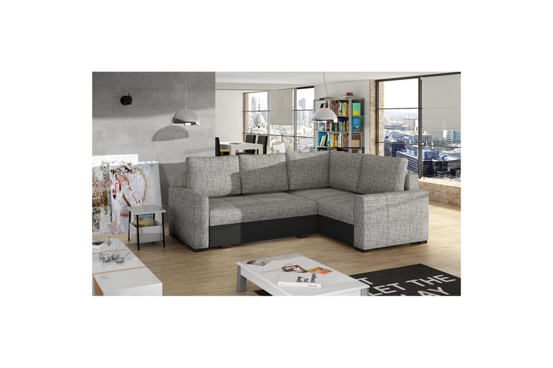 Sohvaosa Eltap Corona 235x162x90 cm - Berlin 01, Soft 11, Harmaa, Musta, Oikea - Huonekalut - Sohva - Vuodesohva