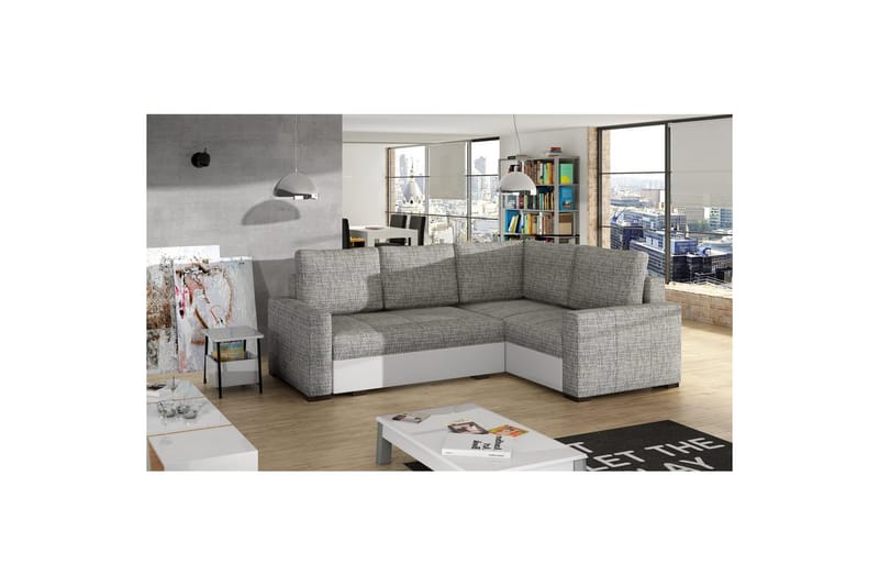 Sohvaosa Eltap Corona 235x162x90 cm - Berlin 01, Soft 17, Harmaa, Valkoinen, Oikea - Huonekalut - Sohva - Vuodesohva