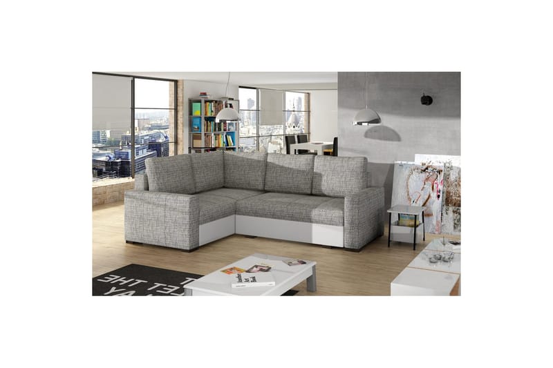 Sohvaosa Eltap Corona 235x162x90 cm - Berlin 01, Soft 17, Harmaa, Valkoinen, Vasen - Huonekalut - Sohva - Vuodesohva