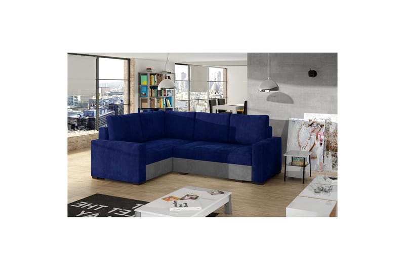 Sohvaosa Eltap Corona 235x162x90 cm - Kronos 09, Paros 05, Tummansininen, Vaaleanharmaa, Vasen - Huonekalut - Sohva - Vuodesohva