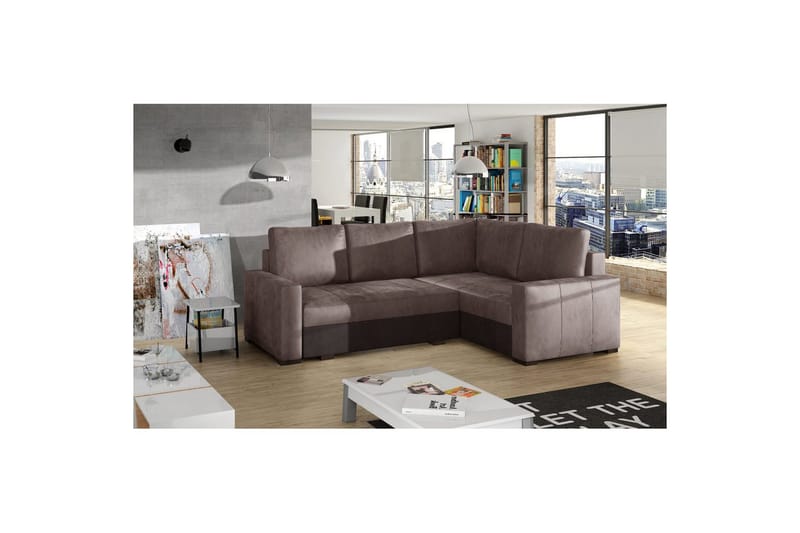 Sohvaosa Eltap Corona 235x162x90 cm - Monolith 09, Monolith 29, Tummanbeige, Ruskea, Oikea - Huonekalut - Sohva - Vuodesohva