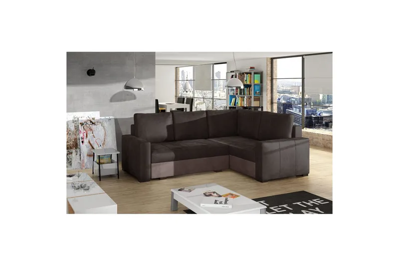 Sohvaosa Eltap Corona 235x162x90 cm - Monolith 29, Monolith 09, Ruskea, Tummanbeige, Oikea - Huonekalut - Sohva - Vuodesohva