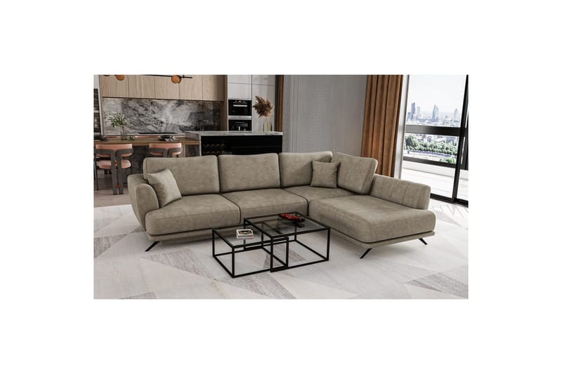 Sohvaosa Eltap Larde 286x191x90 cm, Leve 18, Beige, Oikea