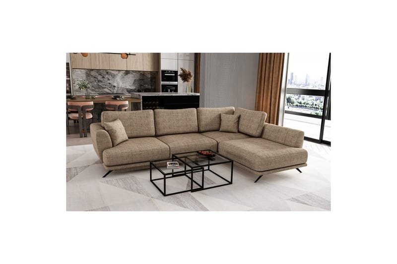 Sohvaosa Eltap Larde 286x191x90 cm, Marte 20, Beige, Oikea