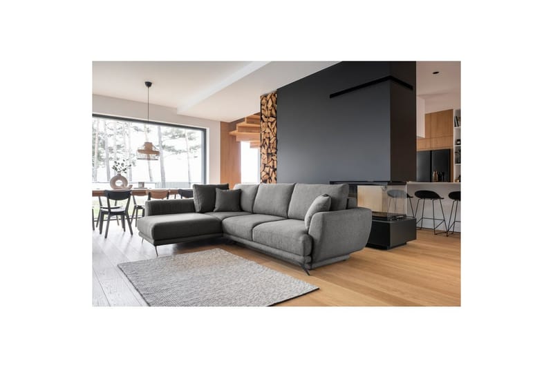 Sohvaosa Eltap Larde 286x191x90 cm, Roko 5, Tummanharmaa, Vasen