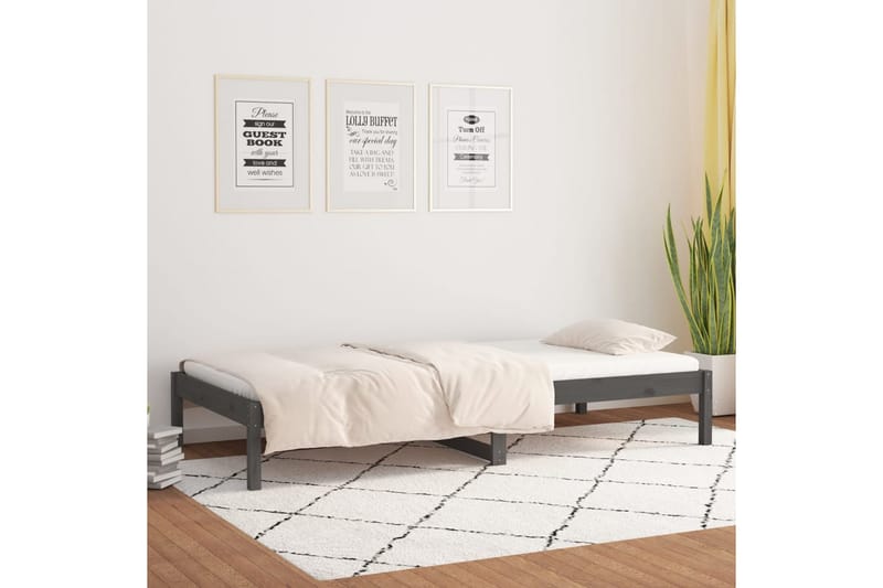 Sohvasänky harmaa 90x190 cm 3FT Single täysi mänty - Harmaa - Huonekalut - Sohva - Sohvasängyt