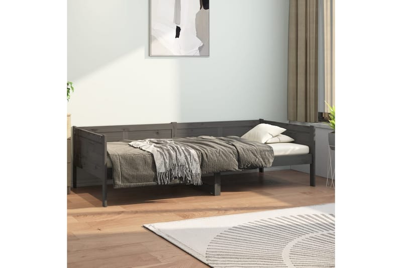 Sohvasänky harmaa täysi mänty 90x190 cm - Harmaa - Huonekalut - Sohva - Vuodesohva