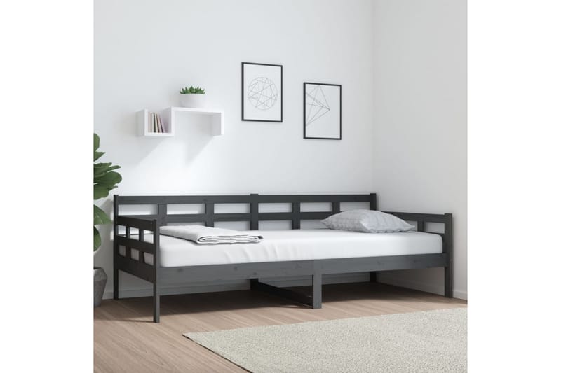Sohvasänky harmaa täysi mänty 90x200 cm - Harmaa - Huonekalut - Sohva - Sohvasängyt
