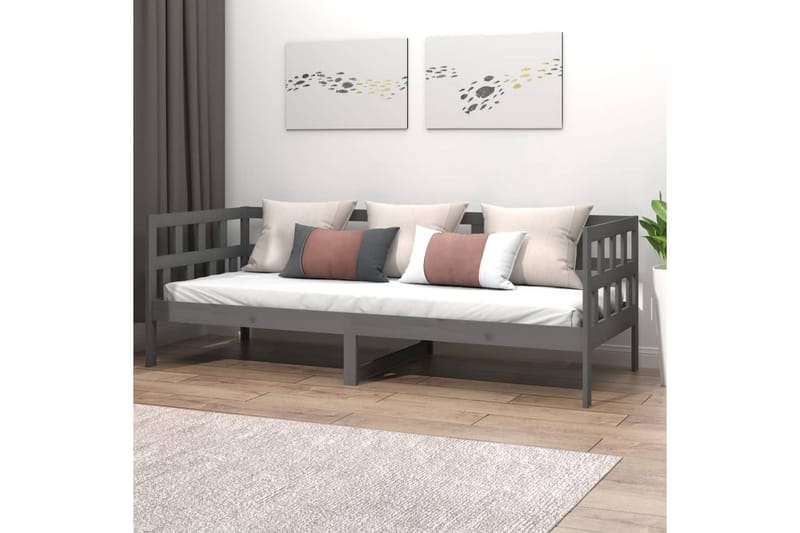 Sohvasänky harmaa täysi mänty 90x200 cm - Harmaa - Huonekalut - Sohva - Vuodesohva