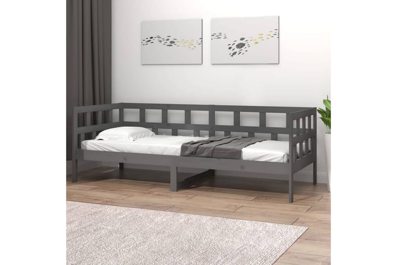 Sohvasänky harmaa täysi mänty 90x200 cm - Harmaa - Huonekalut - Sohva - Vuodesohva