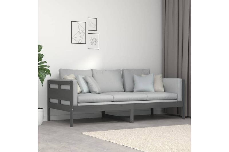 Sohvasänky harmaa täysi mänty 90x200 cm - Harmaa - Huonekalut - Sohva - Sohvasängyt