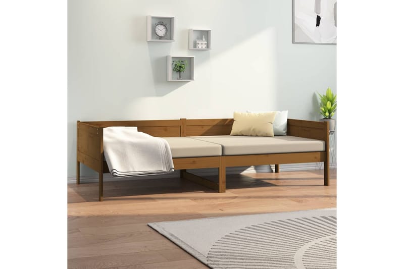 Sohvasänky hunajanruskea täysi mänty 80x200 cm - Ruskea - Huonekalut - Sohva - Sohvasängyt