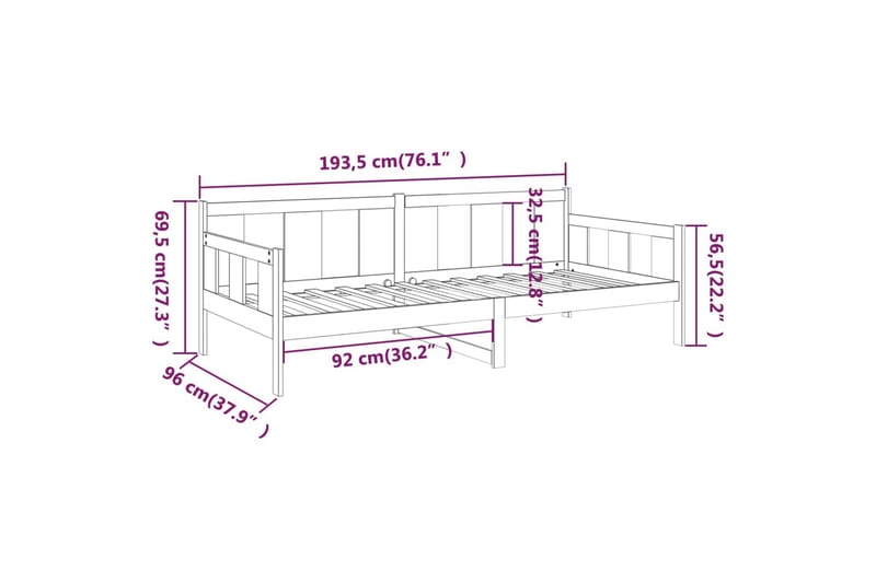 Sohvasänky hunajanruskea täysi mänty 90x190 cm - Ruskea - Vuodesohva