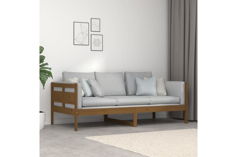 Sohvasänky hunajanruskea täysi mänty 90x190 cm - Ruskea - Huonekalut - Sohva - Sohvasängyt