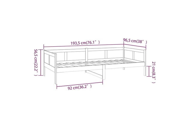 Sohvasänky musta täysi mänty 90x190 cm - Musta - Huonekalut - Sohva - Sohvasängyt