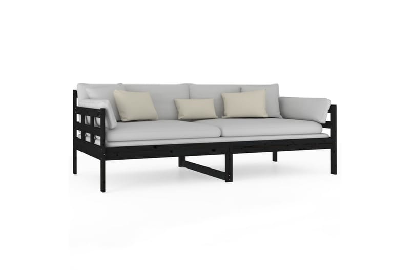 Sohvasänky musta täysi mänty 90x190 cm - Musta - Huonekalut - Sohva - Sohvasängyt