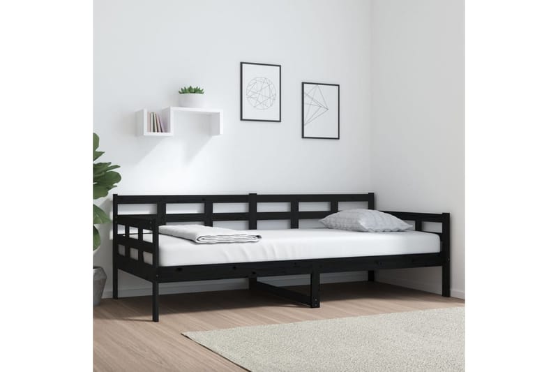 Sohvasänky musta täysi mänty 90x200 cm - Musta - Huonekalut - Sohva - Sohvasängyt