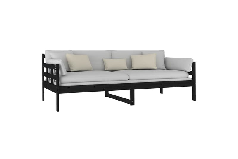 Sohvasänky musta täysi mänty 90x200 cm - Musta - Huonekalut - Sohva - Sohvasängyt