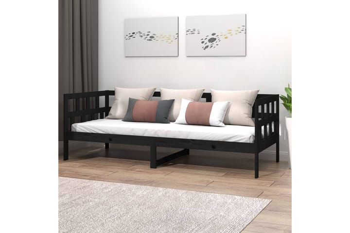 Sohvasänky musta täysi mänty 90x200 cm - Musta - Vuodesohva
