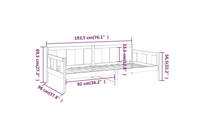 Sohvasänky täysi mänty 90x190 cm - Ruskea - Huonekalut - Sohva - Vuodesohva