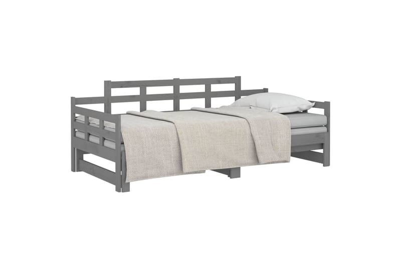 Sohvasänky ulosvedettävä harmaa täysi mänty 2x (90x200) cm - Harmaa - Huonekalut - Sohva - Sohvasängyt