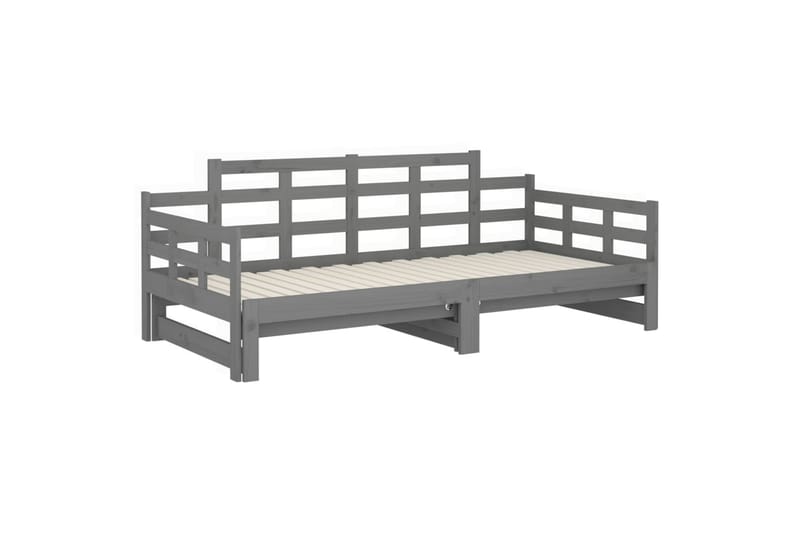 Sohvasänky ulosvedettävä harmaa täysi mänty 2x (90x200) cm - Harmaa - Huonekalut - Sohva - Sohvasängyt