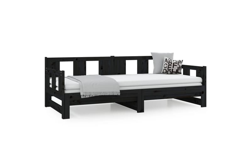 Sohvasänky ulosvedettävä musta täysi mänty 2x (80x200) cm - Musta - Huonekalut - Sohva - Sohvasängyt