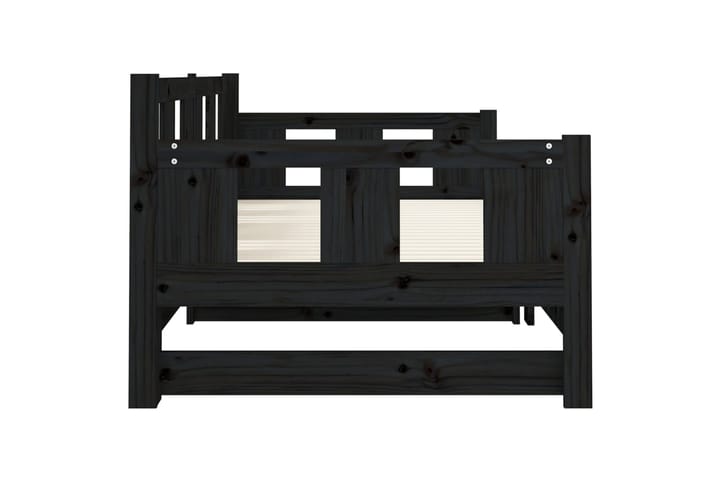 Sohvasänky ulosvedettävä musta täysi mänty 2x (80x200) cm - Musta - Vuodesohva