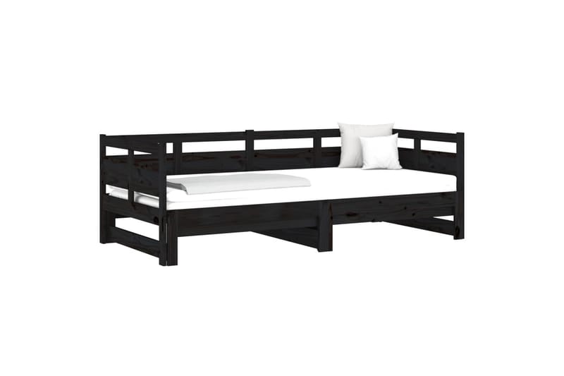 Sohvasänky ulosvedettävä musta täysi mänty 2x (80x200) cm - Musta - Huonekalut - Sohva - Sohvasängyt