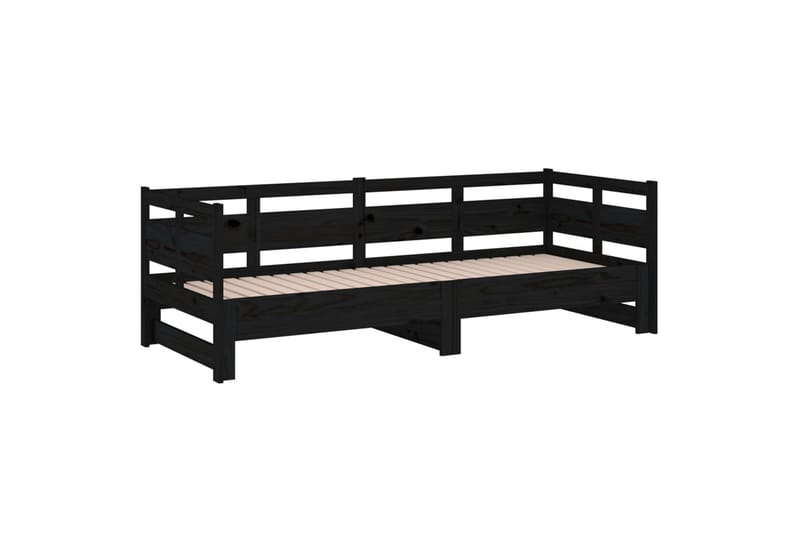 Sohvasänky ulosvedettävä musta täysi mänty 2x (80x200) cm - Musta - Huonekalut - Sohva - Sohvasängyt