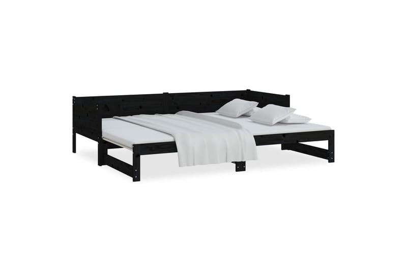 Sohvasänky ulosvedettävä musta täysi mänty 2x (80x200) cm - Musta - Huonekalut - Sohva - Vuodesohva