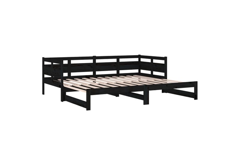 Sohvasänky ulosvedettävä musta täysi mänty 2x (90x190) cm - Musta - Huonekalut - Sohva - Sohvasängyt