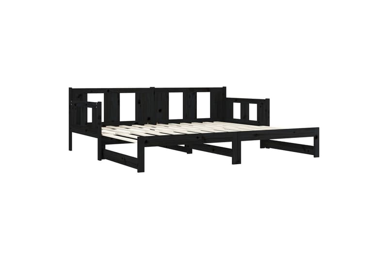 Sohvasänky ulosvedettävä musta täysi mänty 2x (90x200) cm - Musta - Huonekalut - Sohva - Sohvasängyt