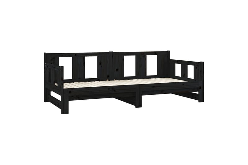 Sohvasänky ulosvedettävä musta täysi mänty 2x (90x200) cm - Musta - Huonekalut - Sohva - Sohvasängyt