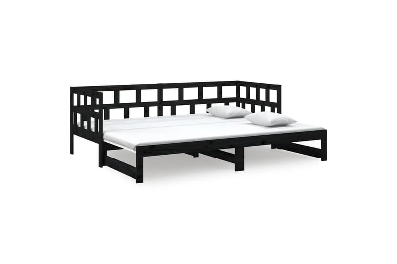 Sohvasänky ulosvedettävä musta täysi mänty 2x (90x200) cm - Musta - Huonekalut - Sohva - Sohvasängyt